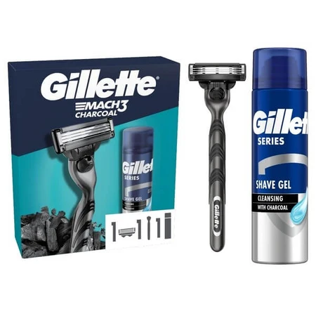 Gillette Set, Mach3 Rasiermesser + Series, reinigendes Rasiergel, 75 ml