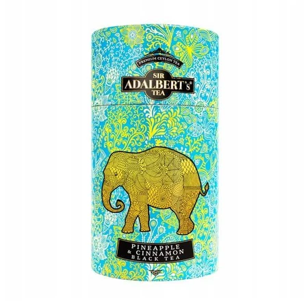 Adalbert's Tea Black Tea Pineapple & ; Cinnamon, thé noir de Ceylan avec des morceaux d'ananas et de cannelle (en vrac), 100 g
