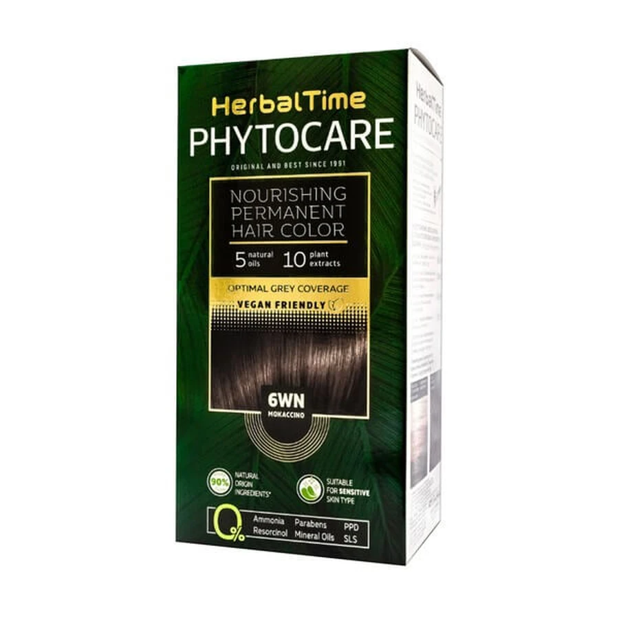 Herbal Time Phytocare, hair dye 6WN, mokaccino, 130 ml