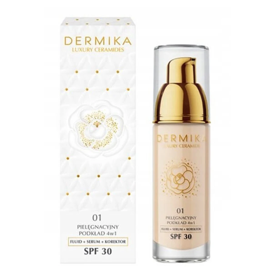 Dermika Luxury Ceramides, 4-in-1-Pflegegrundierung, SPF 30, Farbton 01, 30 ml