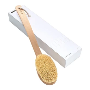 Hhuumm, droge massageborstel voor het lichaam, tampico fiber dubbel gebogen versie nr.6, 1 stuk.