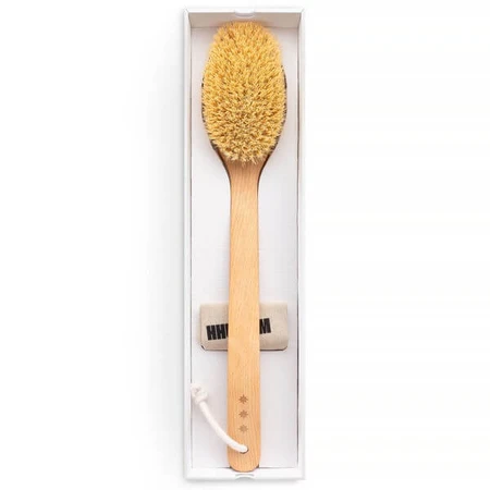 Hhuumm, droge massageborstel voor het lichaam, tampico fiber dubbel gebogen versie nr.6, 1 stuk.