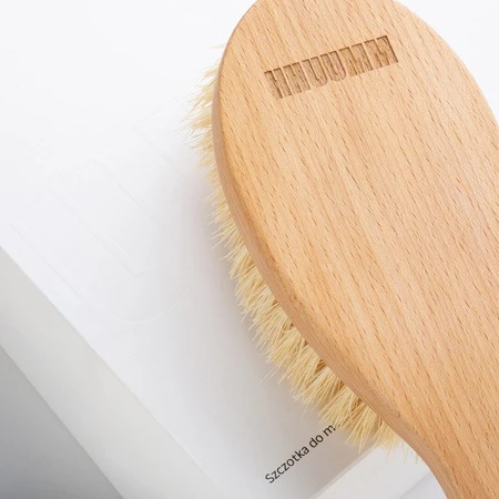 Hhuumm, droge massageborstel voor het lichaam, tampico fiber dubbel gebogen versie nr.6, 1 stuk.