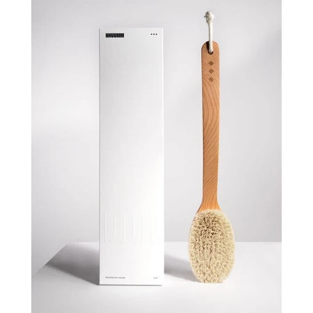 Hhuumm, droge massageborstel voor het lichaam, tampico fiber dubbel gebogen versie nr.6, 1 stuk.