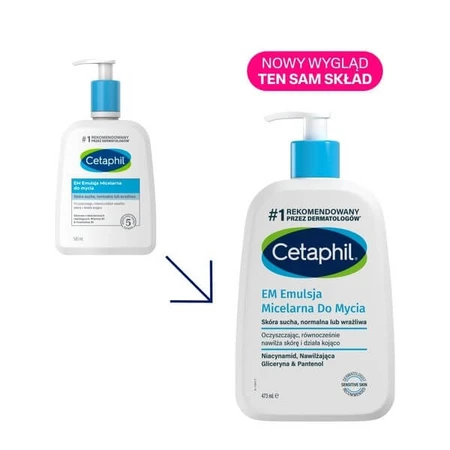 Cetaphil EM, micellar emulsion wash, 473 ml