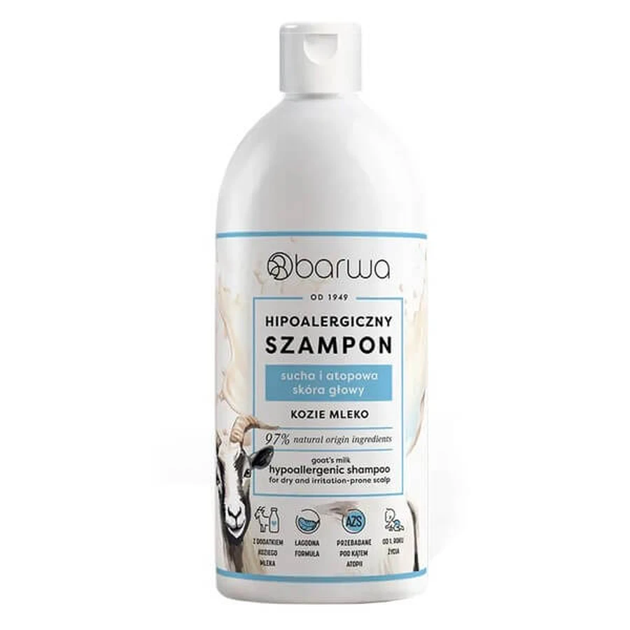Barwa Hypoallergenic, hypoallergenic shampoo, Goat Milk, 400 ml