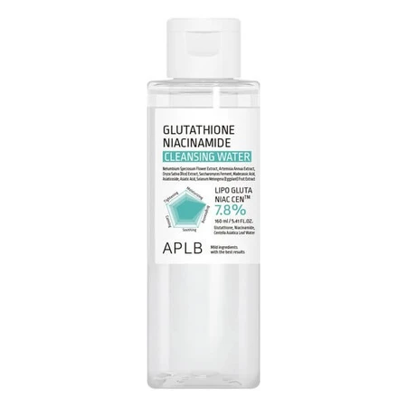 APLB Agua Limpiadora Glutatión Niacinamida, agua micelar con glutatión y niacinamida, 160 ml