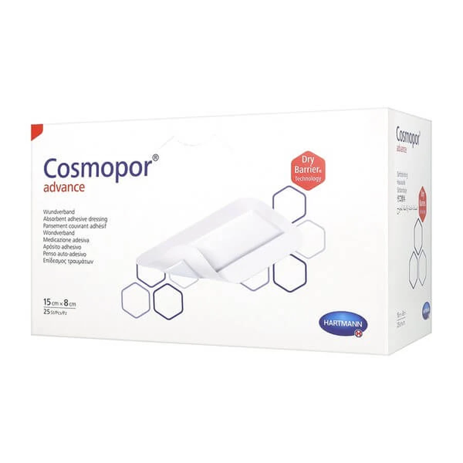 Cosmopor Advance, dressings for heavily oozing wounds, 15 cm x 8 cm, 25 pcs.