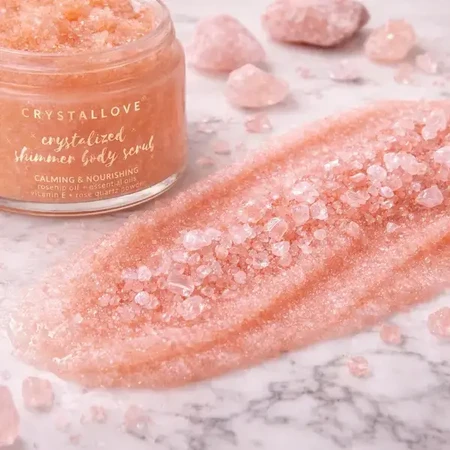 Crystallove, lichaamsscrub met rozenkwarts, 200 g