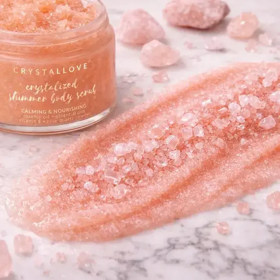 Crystallove, lichaamsscrub met rozenkwarts, 200 g