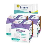 Set of 3 x Nutridrink Skin Repair, strawberry flavor, liquid, 4 x 200 ml + INTENO Soft Care, skin care wipes, 10 pcs.