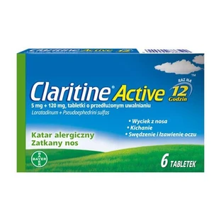 Claritine Active, 5 mg + 120 mg, extended-release tablets, 6 pcs.