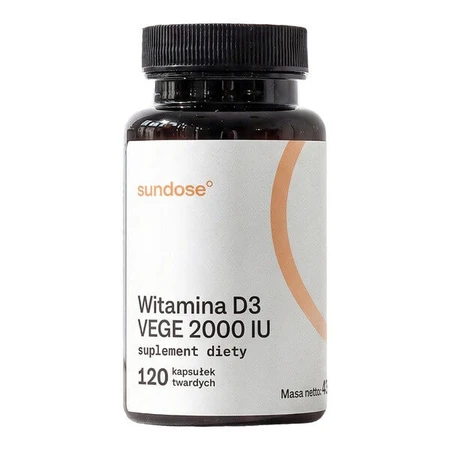 Sundose Vitamin D3 Vege 2000 IU, hard capsules, 120 pcs.