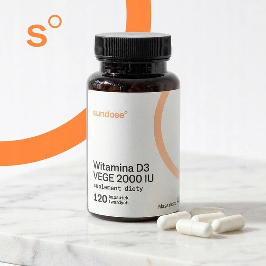 Sundose Vitamin D3 Vege 2000 IU, hard capsules, 120 pcs.