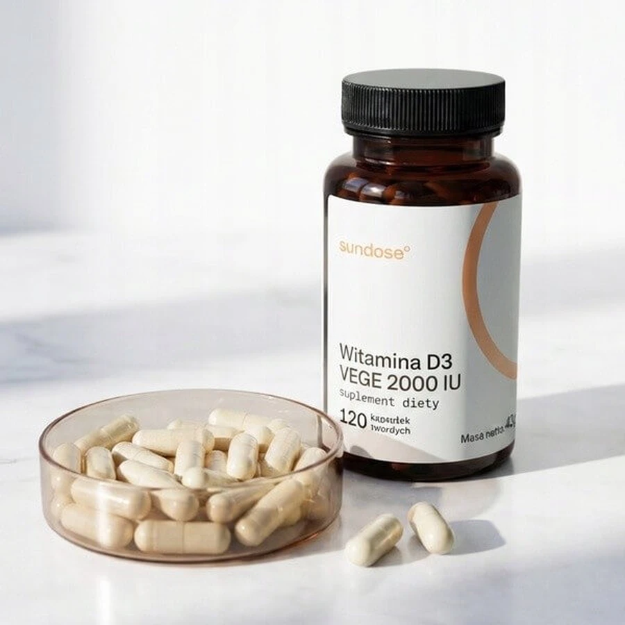 Sundose Vitamin D3 Vege 2000 IU, hard capsules, 120 pcs.