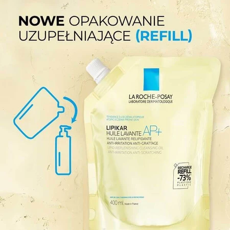La Roche-Posay Lipikar, AP+ lipid replenishing cleansing oil, refill, 400 ml