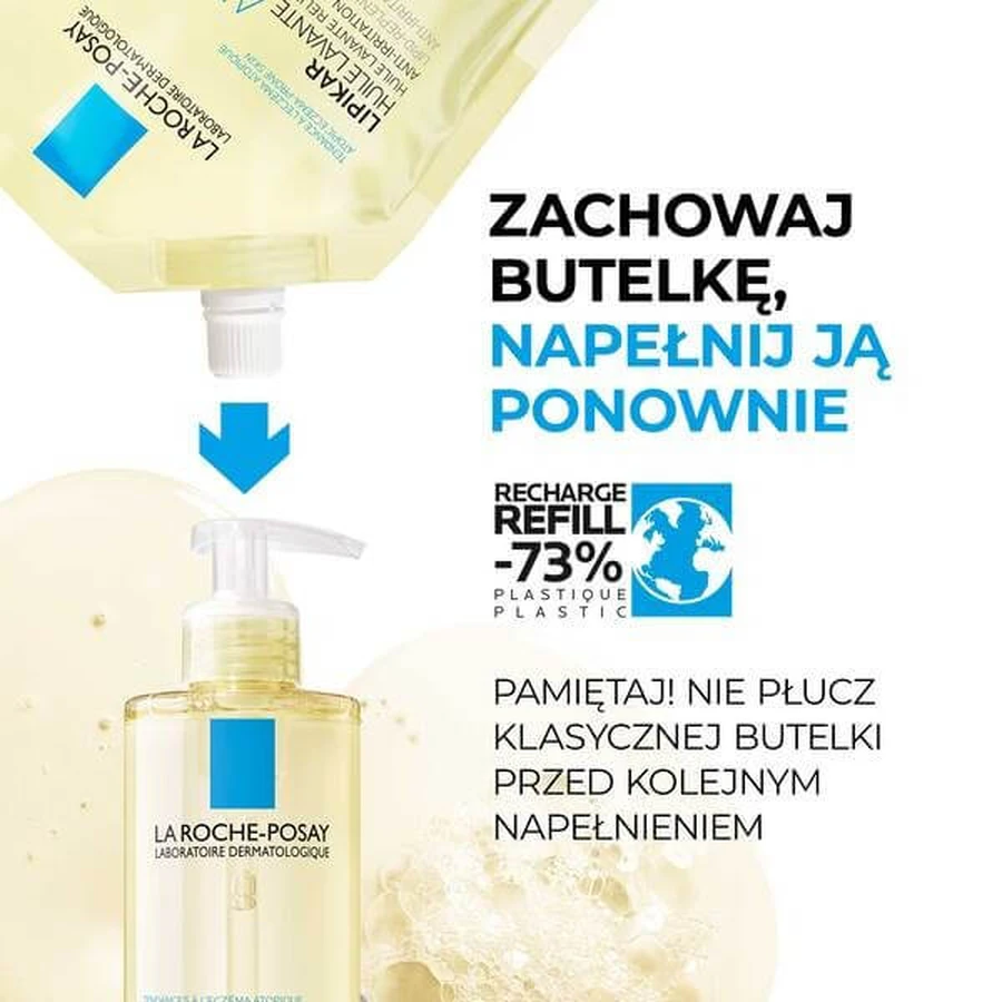 La Roche-Posay Lipikar, AP+ lipid replenishing cleansing oil, refill, 400 ml