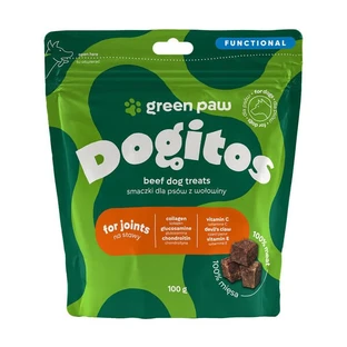 Green Paw Dogitos For Joints, golosinas de carne de vacuno para perros, 100 g
