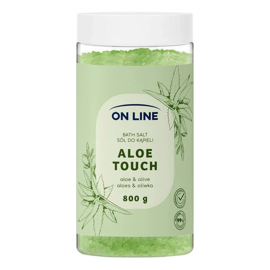 On Line Aloe Touch, sal de baño con aloe vera y aceite de oliva, 800 g