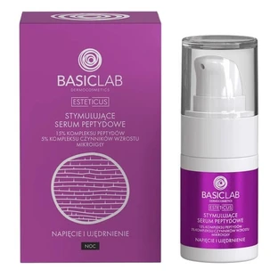 BasicLab Esteticus, peptide gezichtsserum voor nachtelijke spanning en versteviging, 15 ml