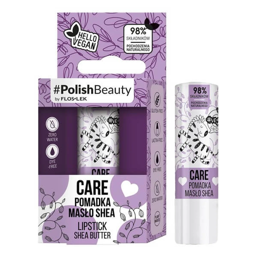 Flos-Lek Vege Lip Care, rouge à lèvres au beurre de karité, 1 pc.