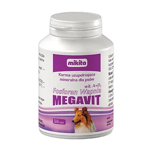 Mikita Calciumfosfaat Vit. A + D3 megavit, mineralensupplement voeding voor honden, tabletten, 50 st.
