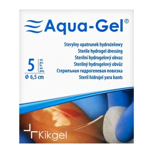 Aqua-Gel, hydrogel dressing, 6.5 cm diameter, 5 pcs.