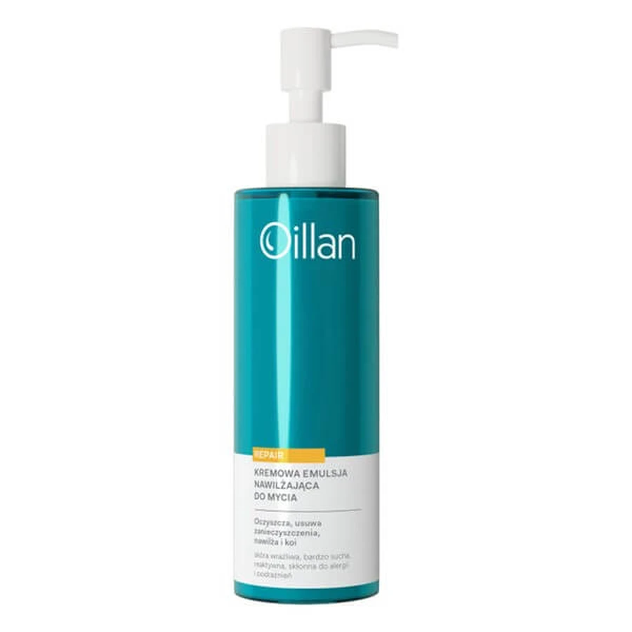 Oillan Repair, émulsion nettoyante crémeuse pour peaux sensibles et très sèches, 200 ml