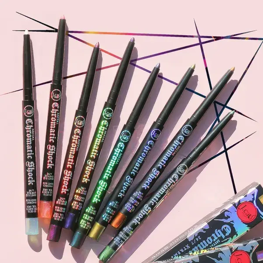 J.Cat Beauty Chromatic Shock 24/7 Xtreme Eyeliner 108, delineador de ojos con brillo metálico, 0,22 g.