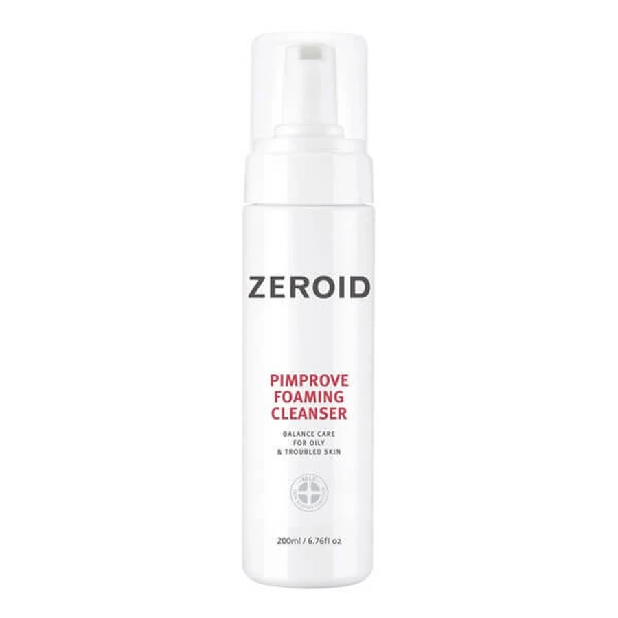Zeroid Pimprove Foaming Cleanser, Reinigungsschaum für fettige, Mischhaut und zu Akne neigende Haut, 200 ml