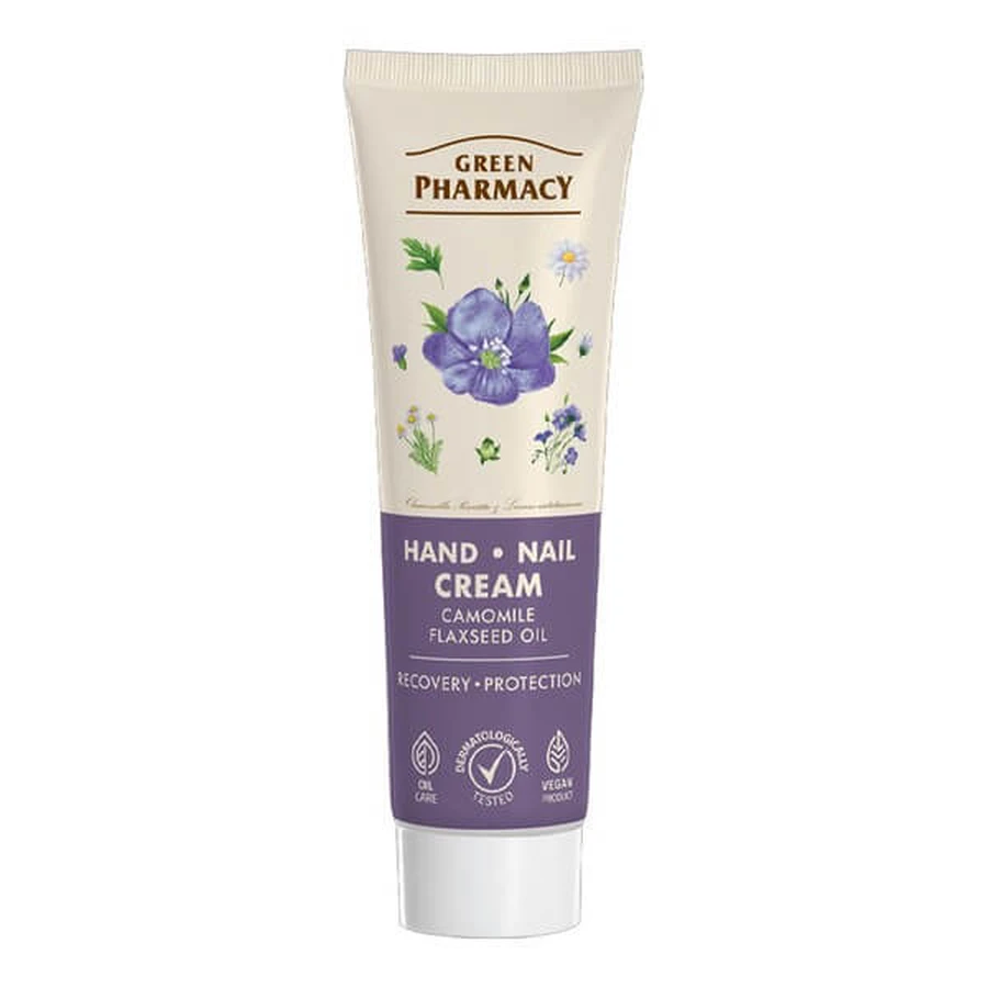 Green Pharmacy, chamomile and linseed oil, hand cream, 100 ml