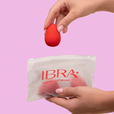Ibra Makeup Blender Sponge, esponjas de maquillaje, rojo, 3 uds.