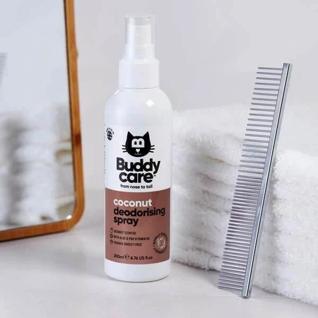 Buddycare, desodorante para gatos en spray, coco, 200 ml