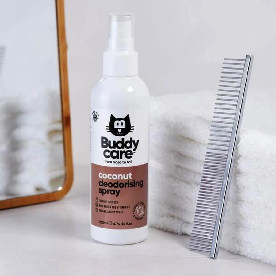 Buddycare, desodorante para gatos en spray, coco, 200 ml