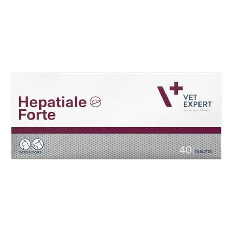 Vet Expert Hepatiale Forte, apoyo de la función hepática para perros y gatos, comprimidos, 40 uds.