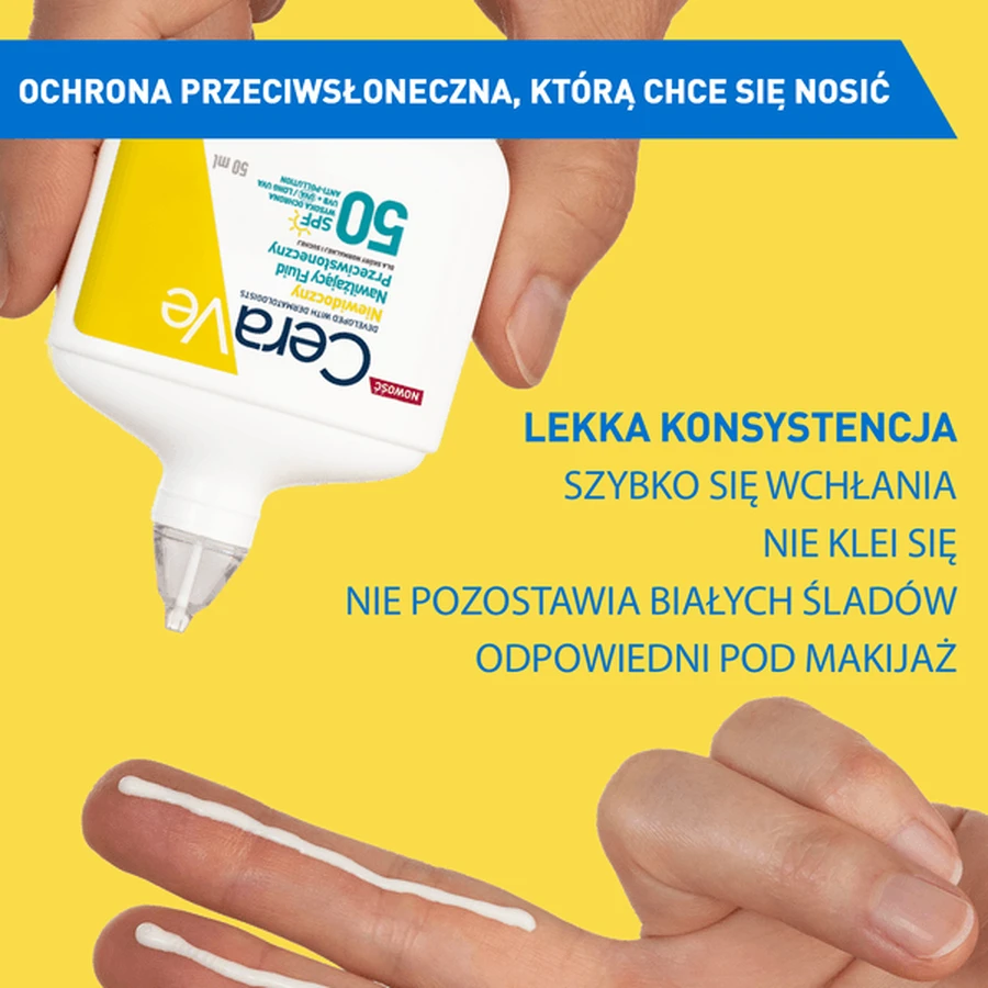 CeraVe, invisible moisturizing sunscreen fluid SPF50, 50 ml