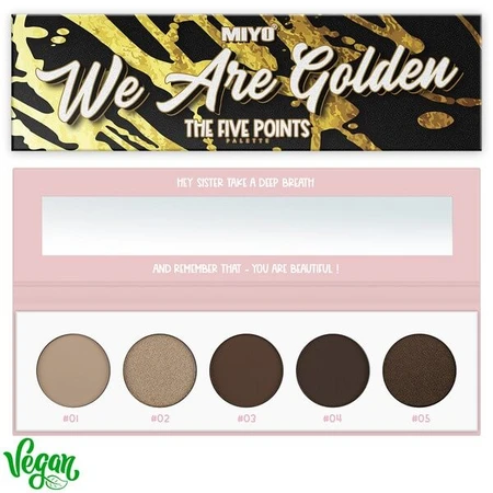 MIYO Five Points Palette, oogschaduwpalet, 01 We Are Golden, 6.5 g
