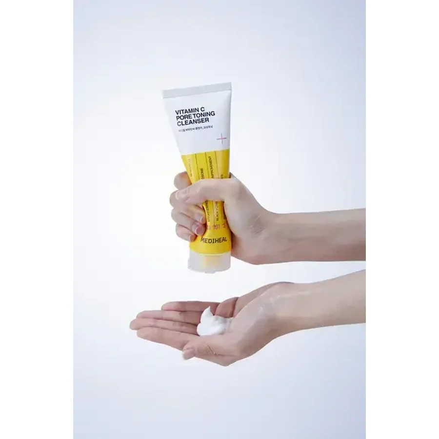 Mediheal Vitamin C Pore Toning Cleanser, verhelderende gel-schuim gezichtsreiniger met vitamine C, 120 ml