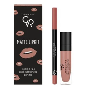 Golden Rose Matte Lipkit, set de maquillaje para labios, nude, 7,6 g