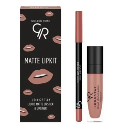 Golden Rose Matte Lipkit, set de maquillaje para labios, nude, 7,6 g