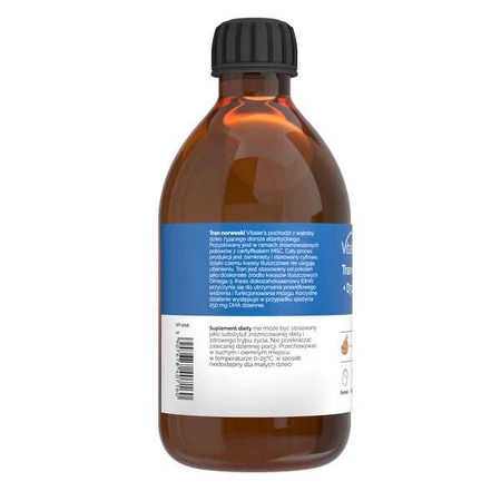 Vitaler's Norwegian Trank + D3 2000 IU, liquid, orange flavor, 250 ml