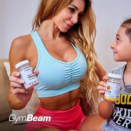 GymBeam Vitamin C Sauger für Kinder, Tabletten, Erdbeergeschmack, 120 Stk.