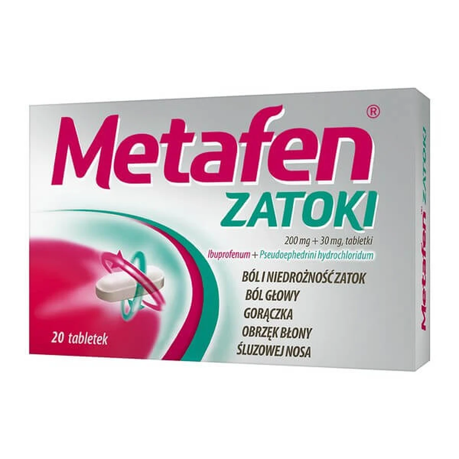 Metafen Zatoki, 200mg+30mg, filmomhulde tabletten, 20 st.