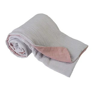 Babymatex, manta de muselina, 75 cm x 100 cm, gris-rosa, 1 ud.