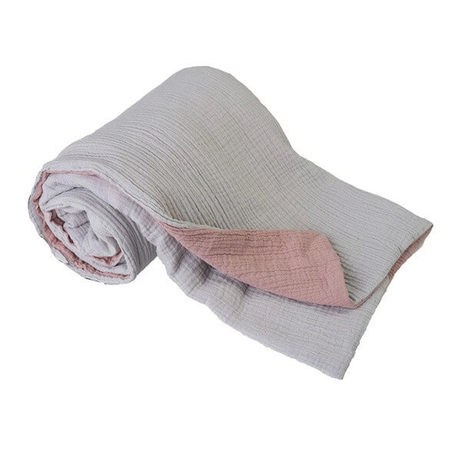 Babymatex, manta de muselina, 75 cm x 100 cm, gris-rosa, 1 ud.