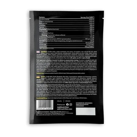 Skill Nutrition Pre-Workout, powder, tropical punch flavor, 16 g