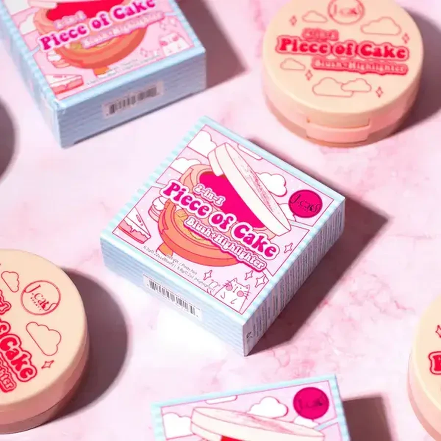 J.Cat Beauty 2 in 1 Piece of Cake Blush + Highlighter, blush en highlighter 2 in 1 101 Perfect Pear, 12,1 g