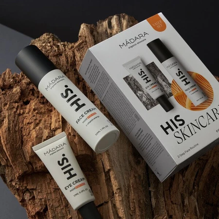 Madara His Skincare 2-Step Routine Set, crema facial, 50 ml + crema para los ojos, 17 ml