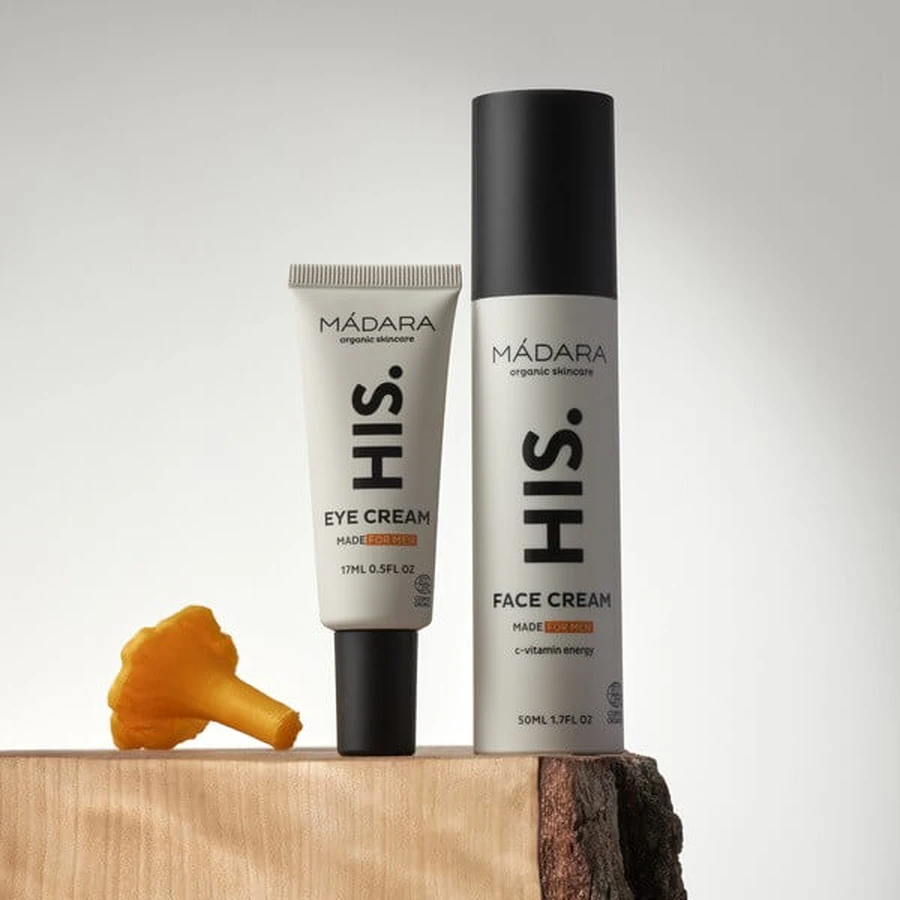 Madara His Skincare 2-Step Routine Set, crema facial, 50 ml + crema para los ojos, 17 ml