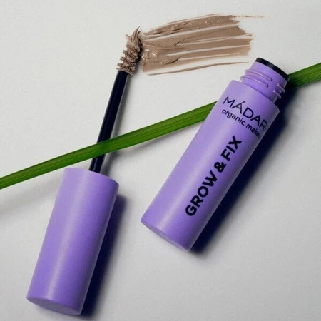 Madara Grow &amp; Fix Gel Tintado para Cejas, Suero Gel para Peinar Cejas, Rubio Ahumado 2, 4,25 ml